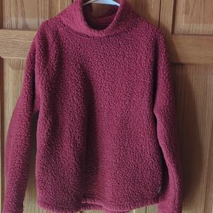 Eddie Bauer Textured Burgundy Turtleneck Sweater
